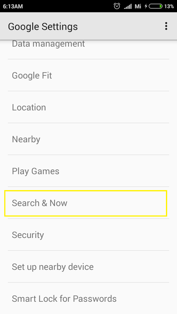 Search now Google setting in Xiaomi MIUI 7-Red mi 2 mic problem