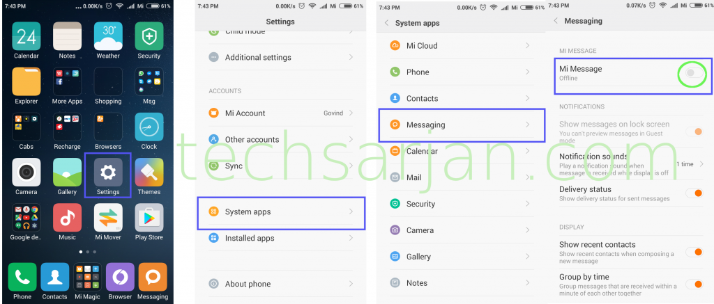 Mi Message Activation Process in Xiaomi Mobiles
