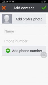 Add contact in Xiaomi Lite Mode