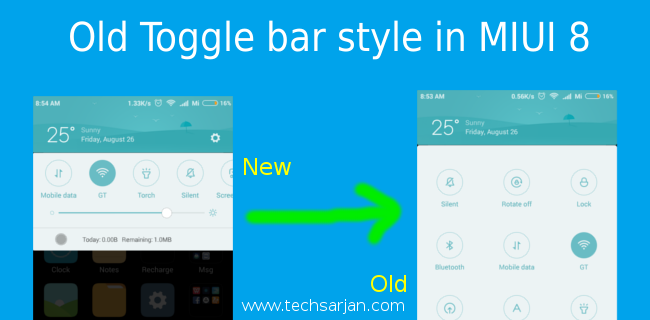 Old toggle bar style in MIUI 8