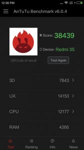 Xiaomi Redmi 3s Antutu score