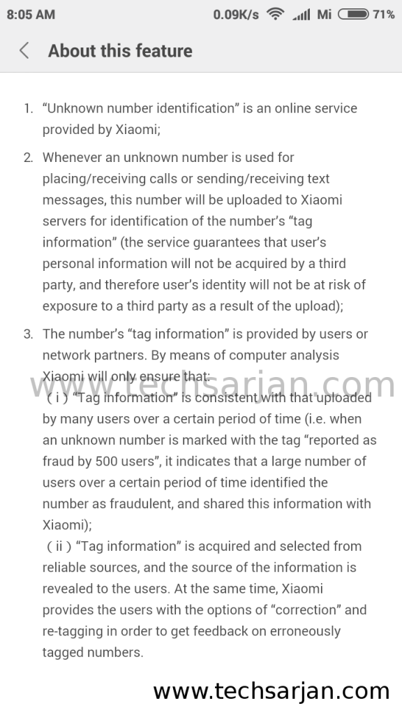 xiaomi-unknown-number-identificaton-function-rules-and-terms