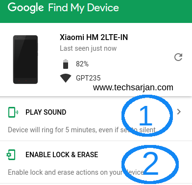 Play sound and erase option during Xiaomi Mi A1 Track