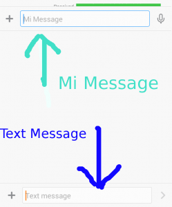 Mi Message vs Normal text message icon symbol
