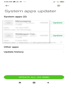 App Update History in Redmi Note 10 Xiaomi Mobile MIUI OS