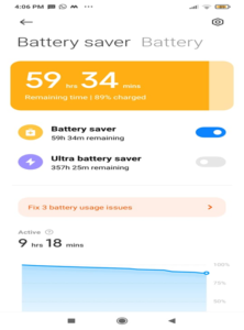 Battery Saving Option in Redmi Note 10 Xiaomi Mobile MIUI OS